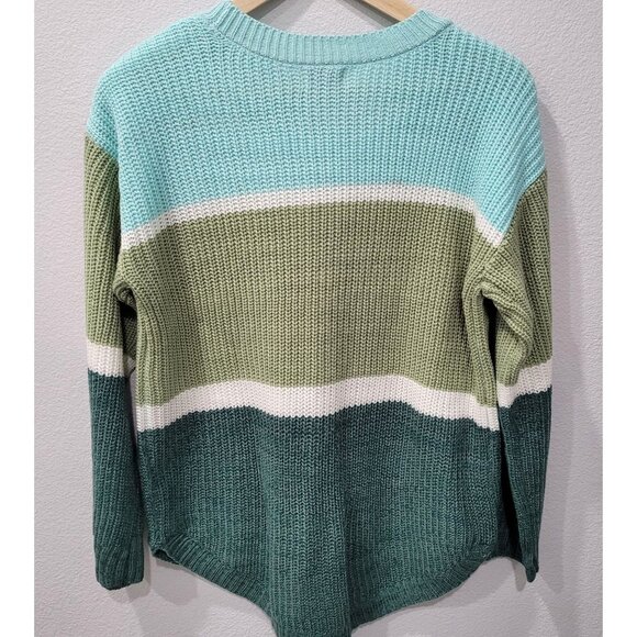 Women's So Multi-color Striped Knitted Pullover Sweater Size L - Picture 5 of 8